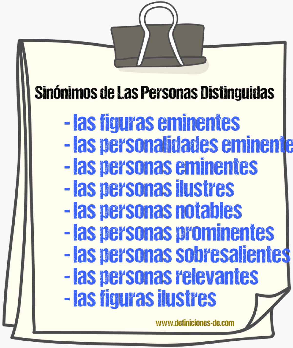 Sinónimos de las personas distinguidas
