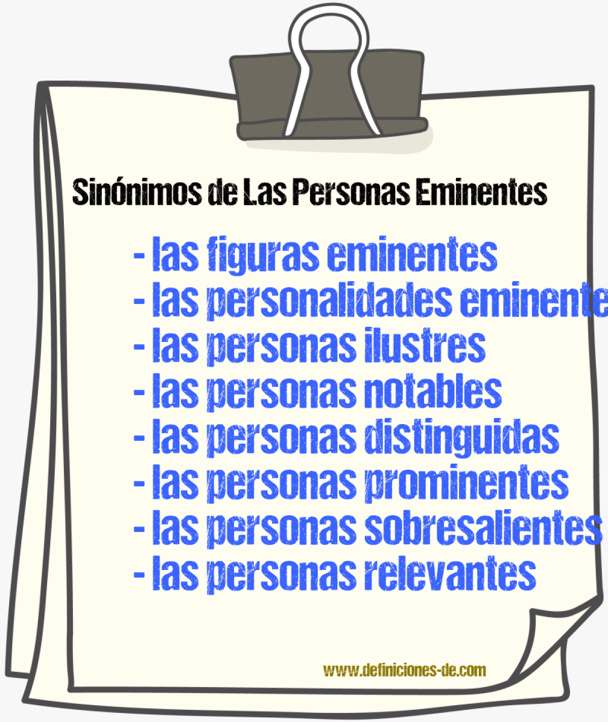 Sinónimos de las personas eminentes