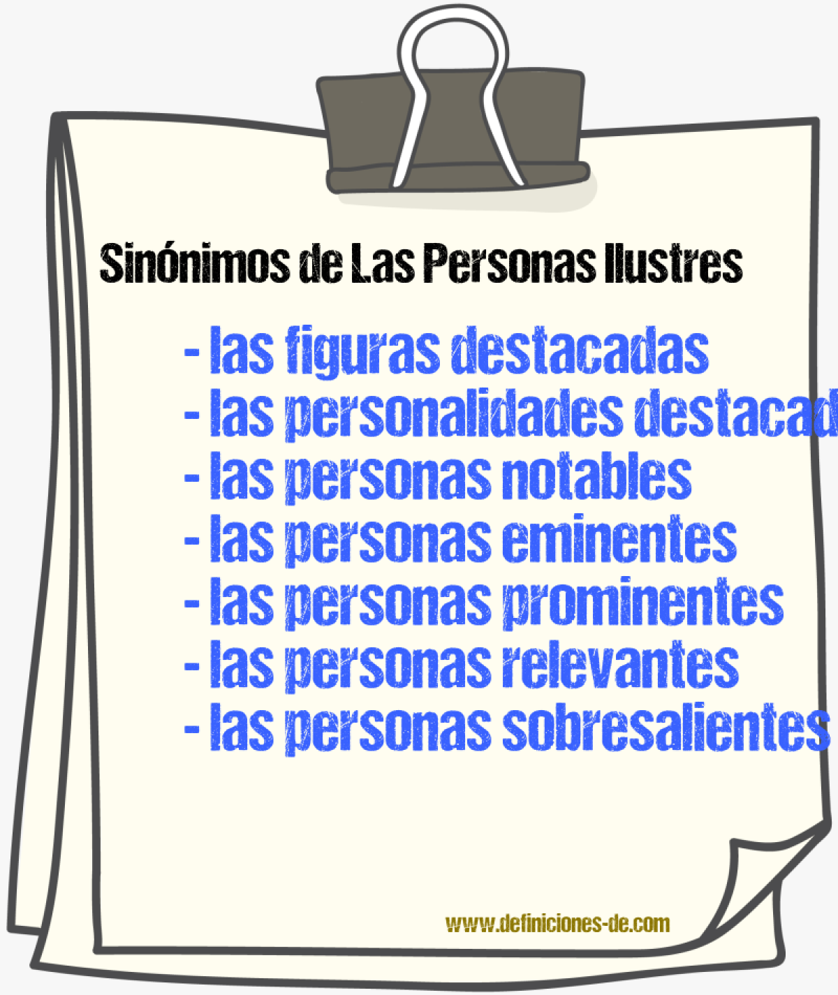 Sinónimos de las personas ilustres