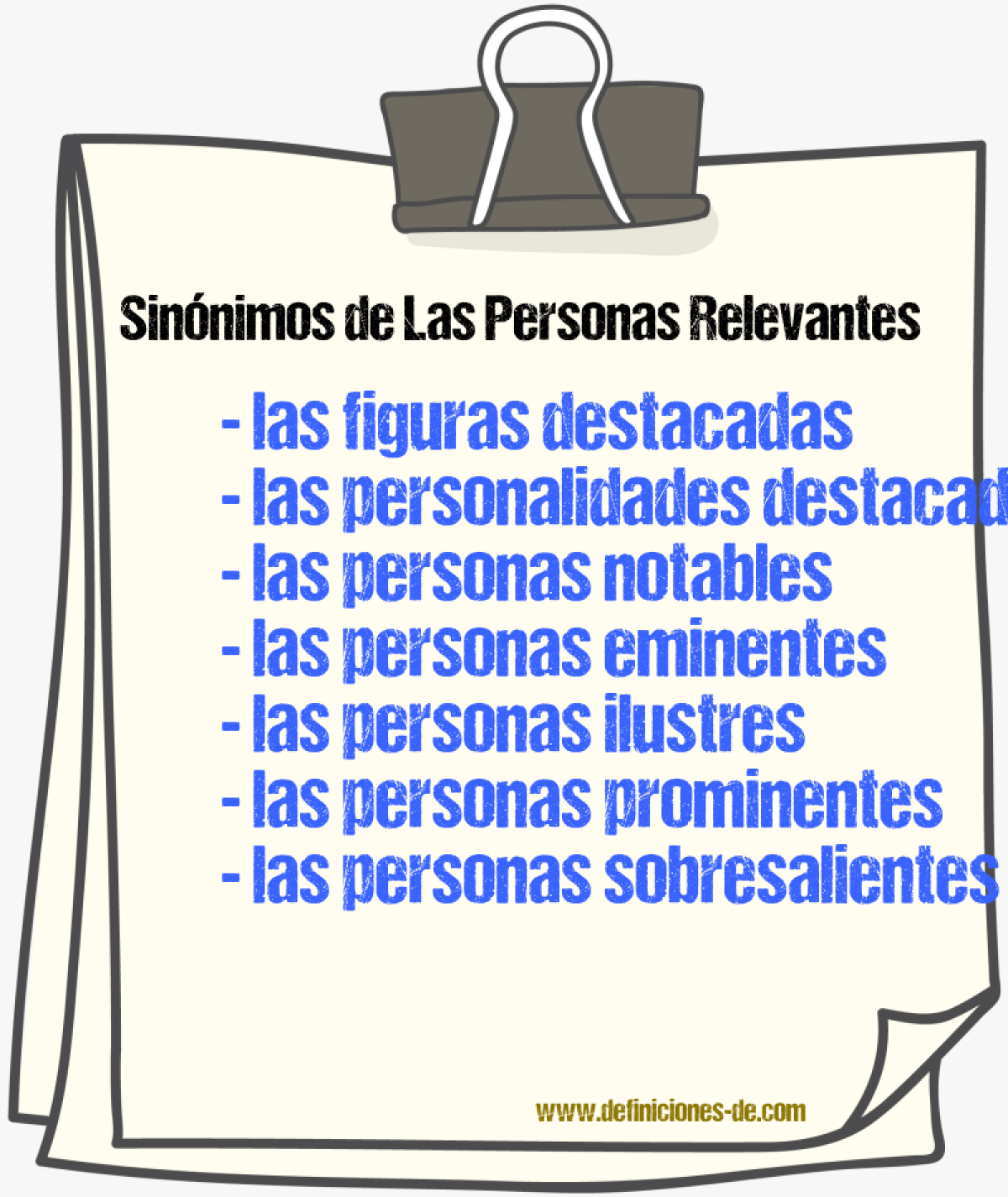 Sinónimos de las personas relevantes