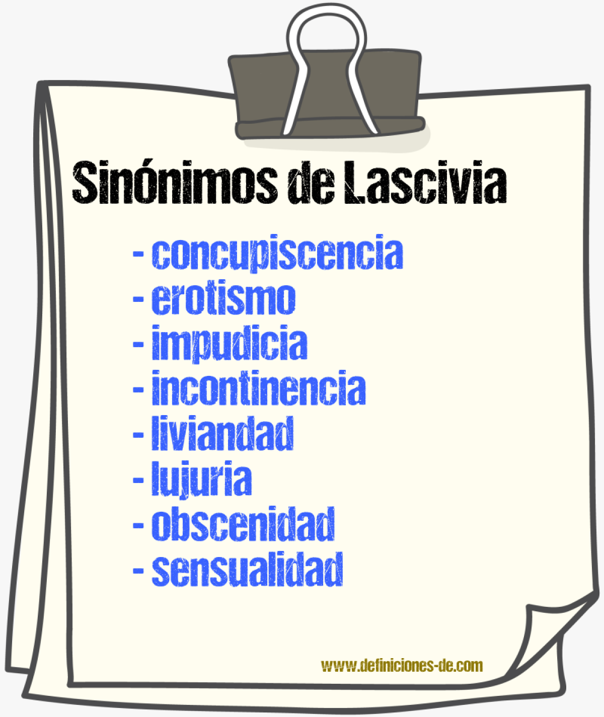 Sinnimos de lascivia