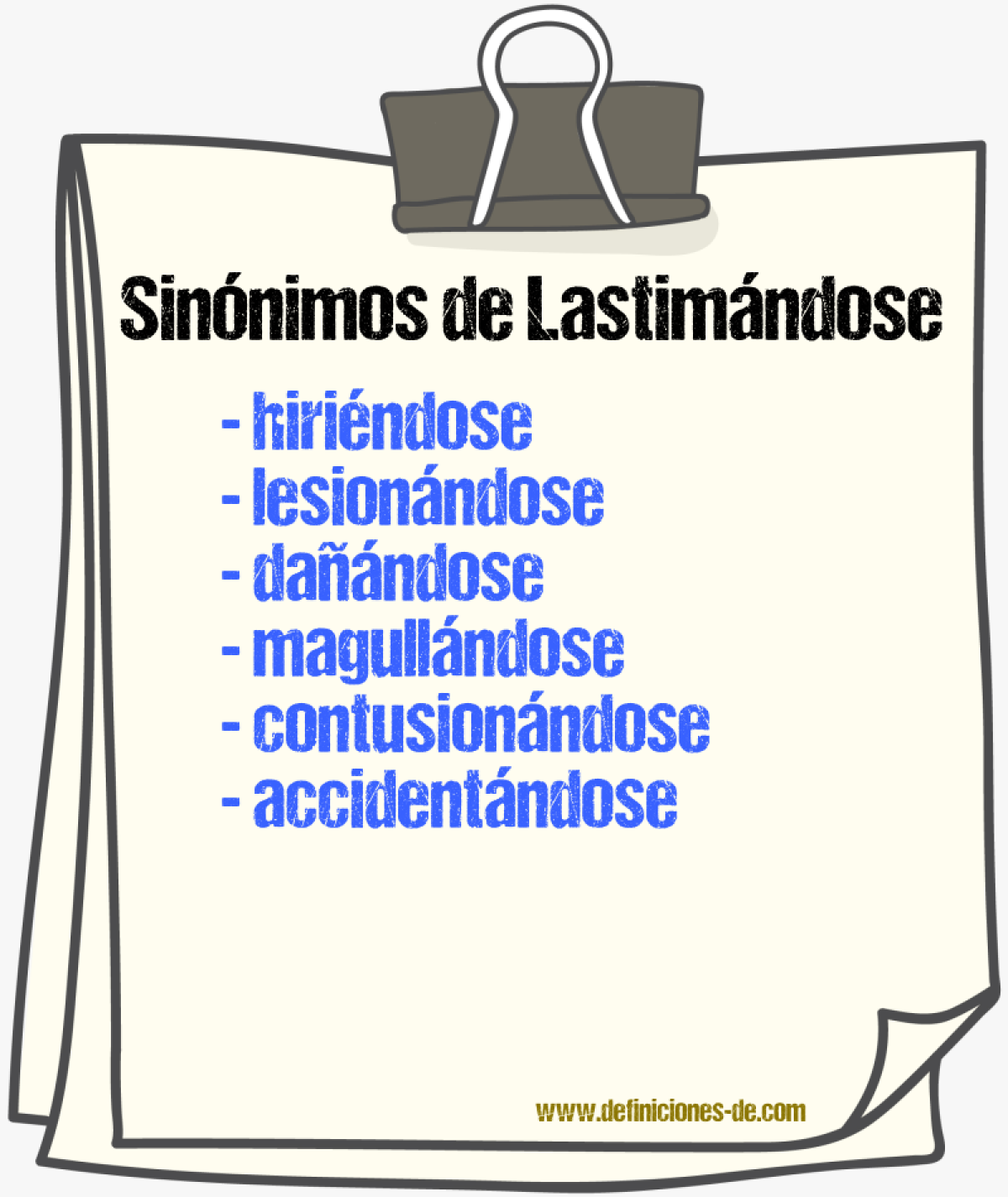 Sinónimos de lastimándose