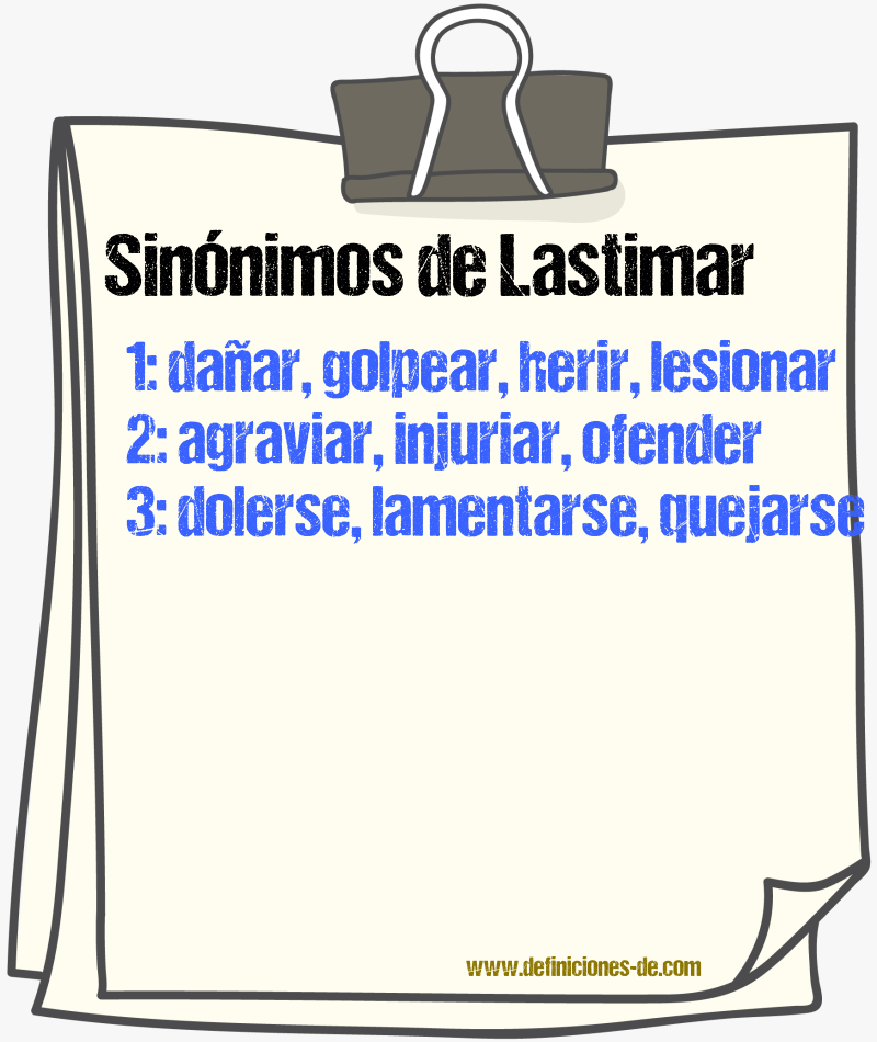 Sinnimos de lastimar