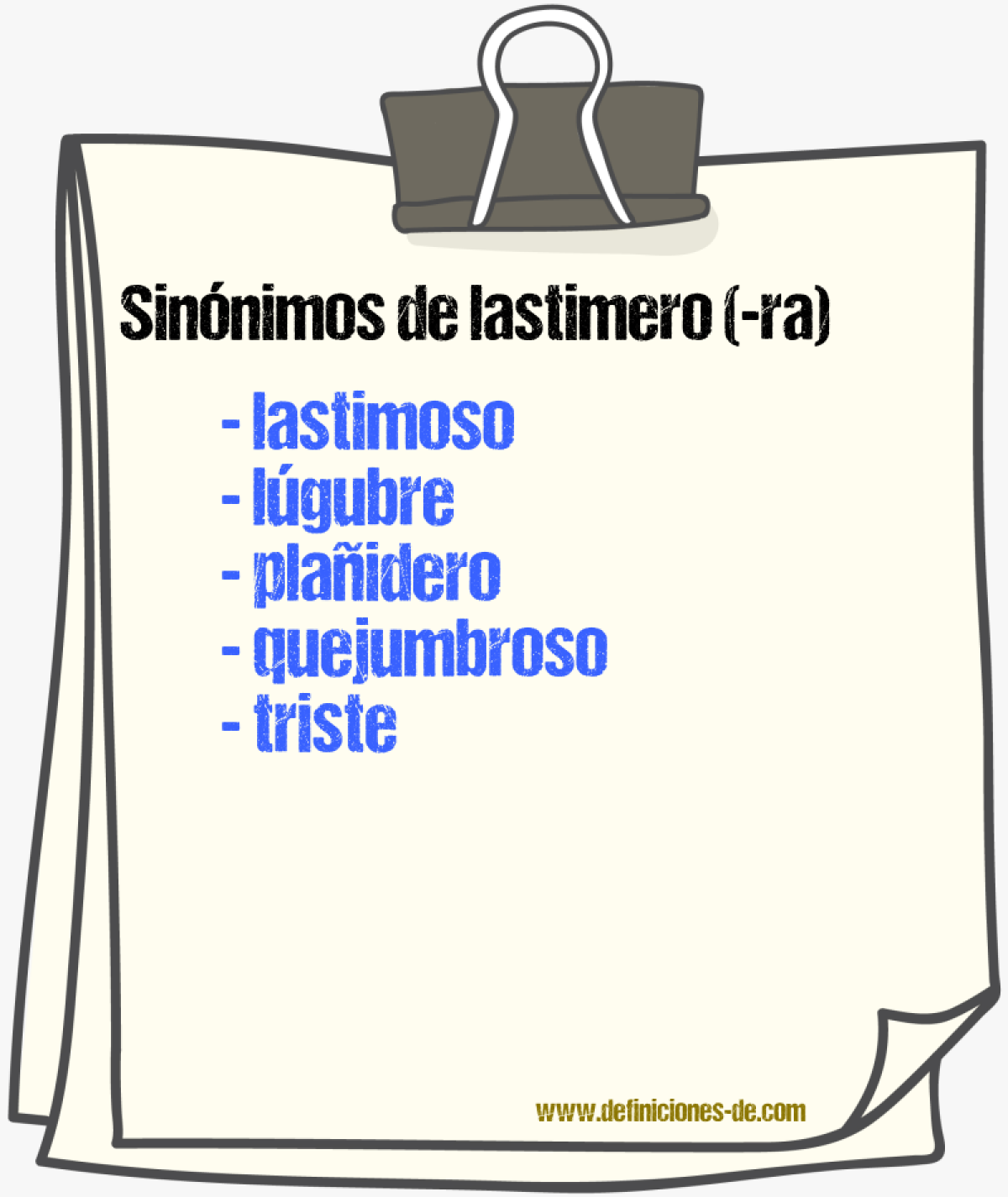 Sinnimos de lastimero