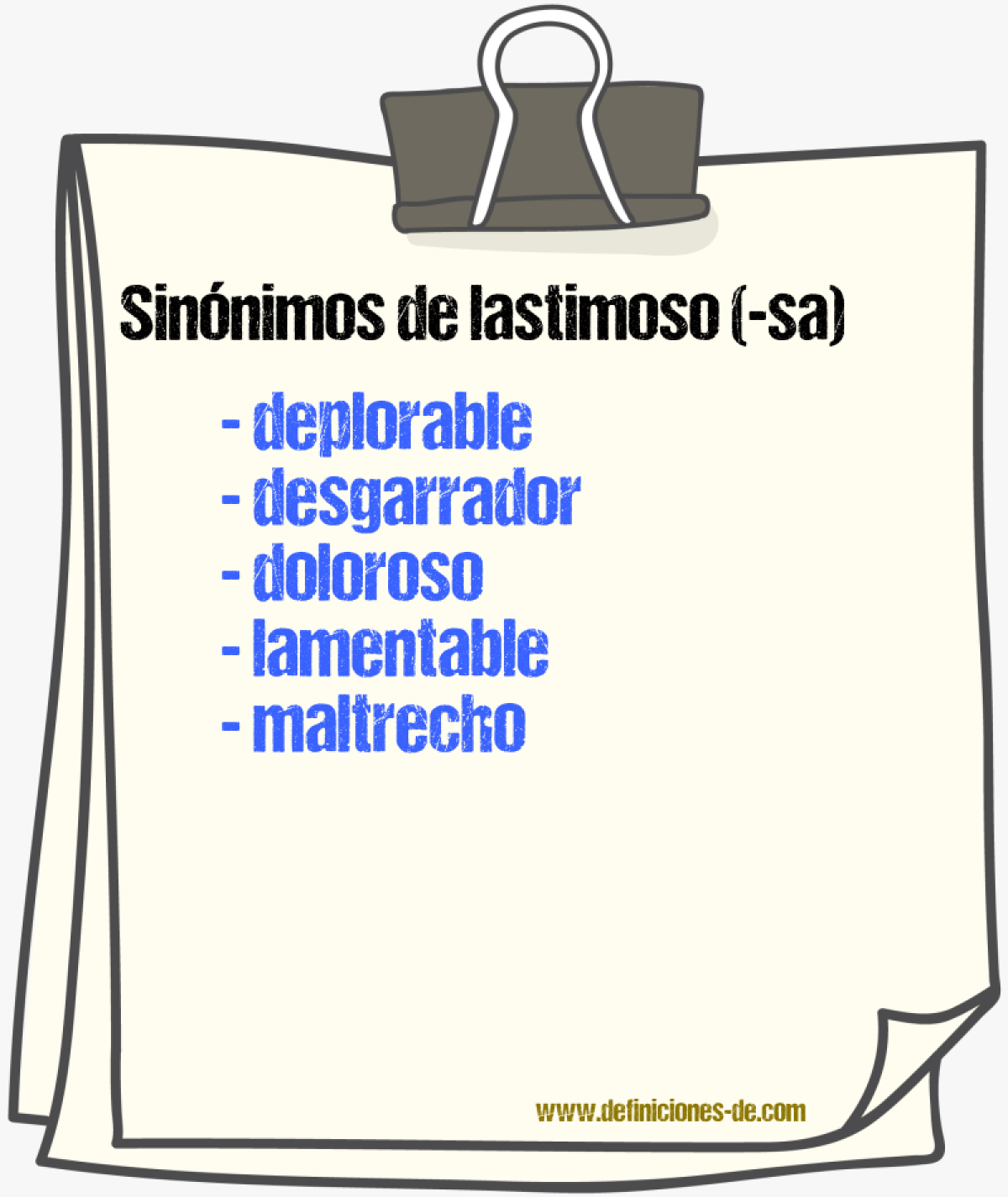 Sinnimos de lastimoso