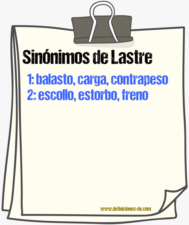 Sinnimos de lastre