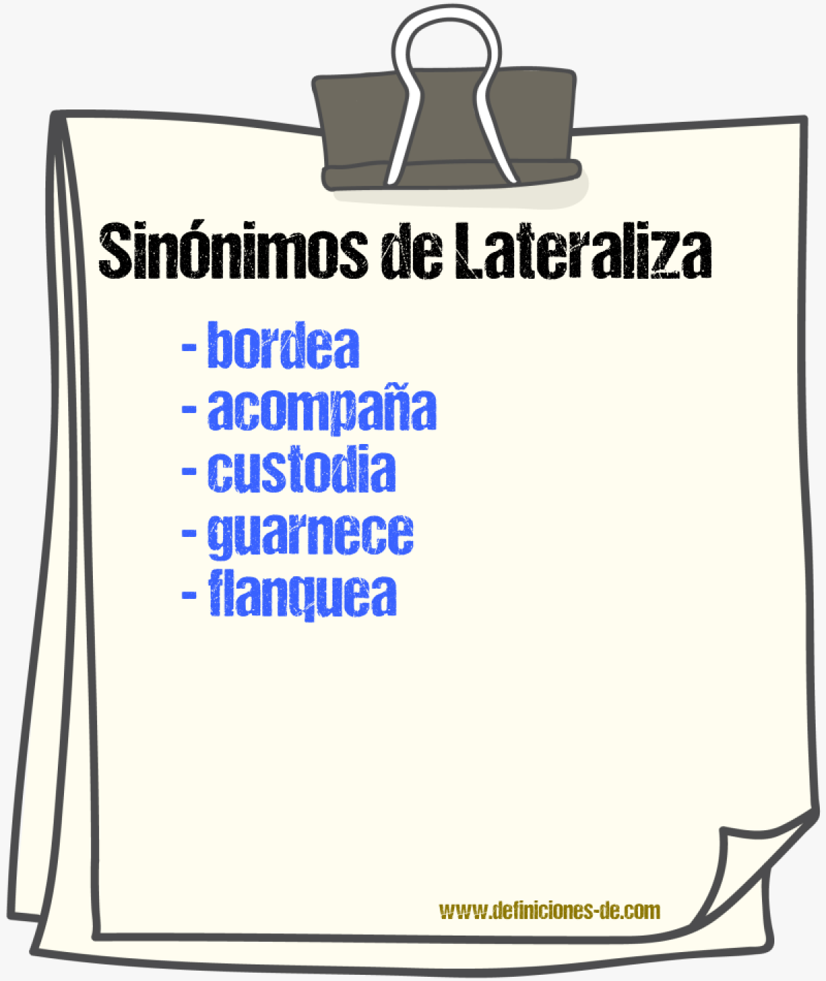 Sinónimos de lateraliza