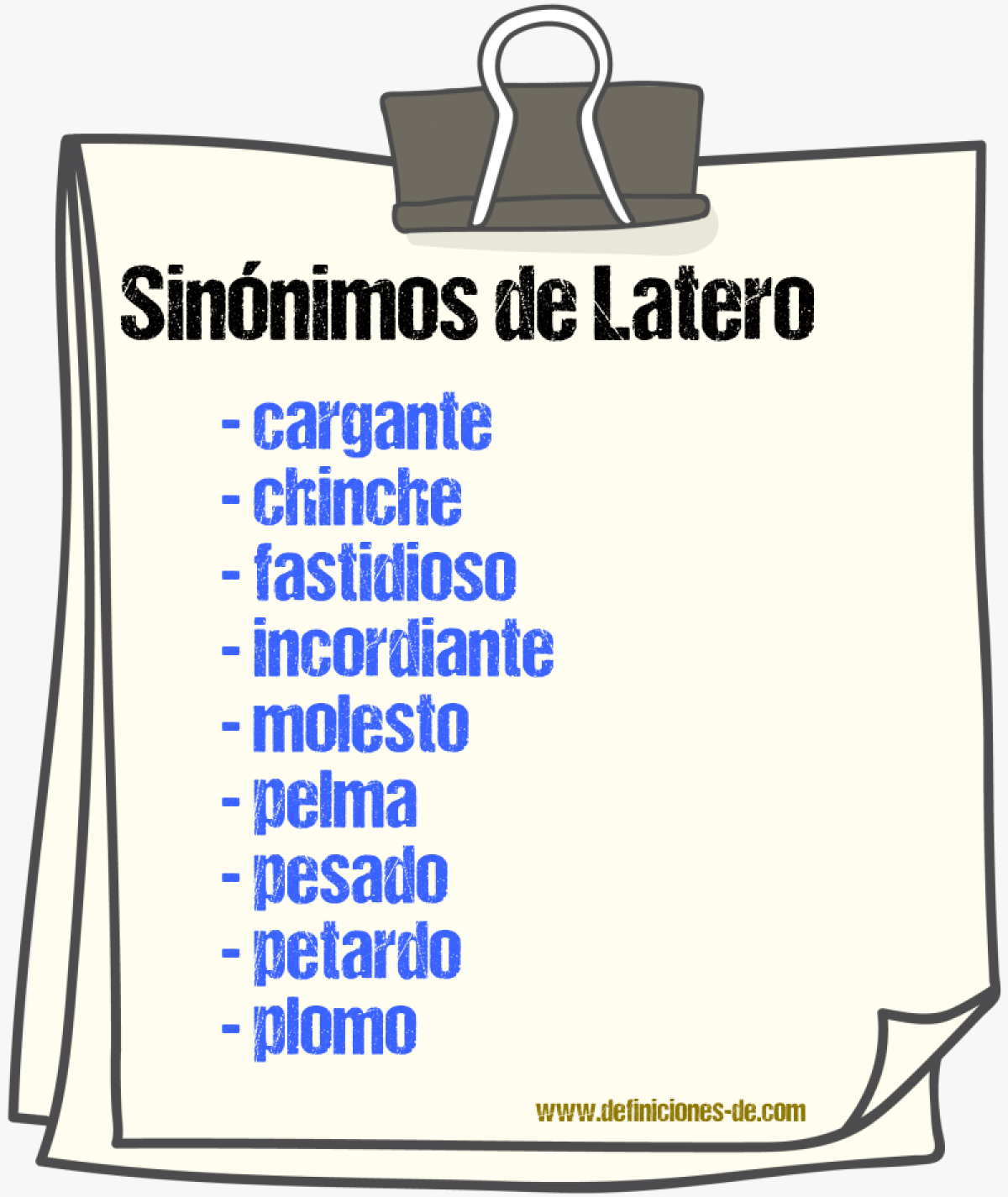 Sinnimos de latero