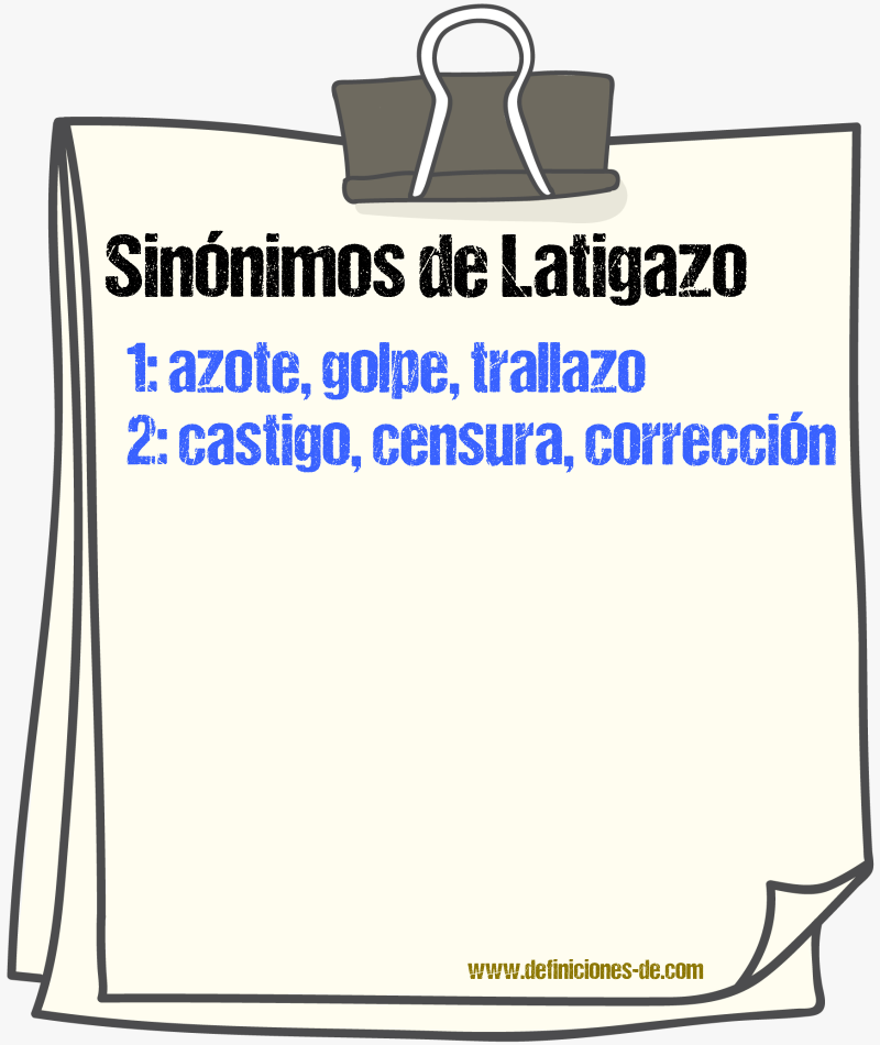 Sinnimos de latigazo