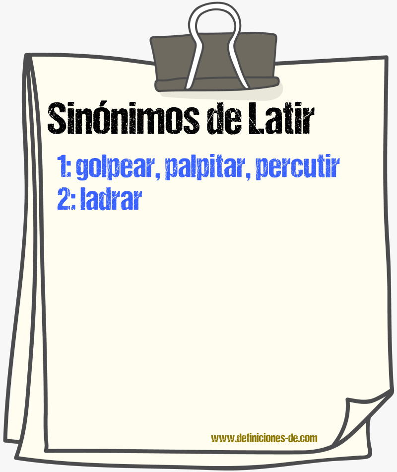 Sinnimos de latir