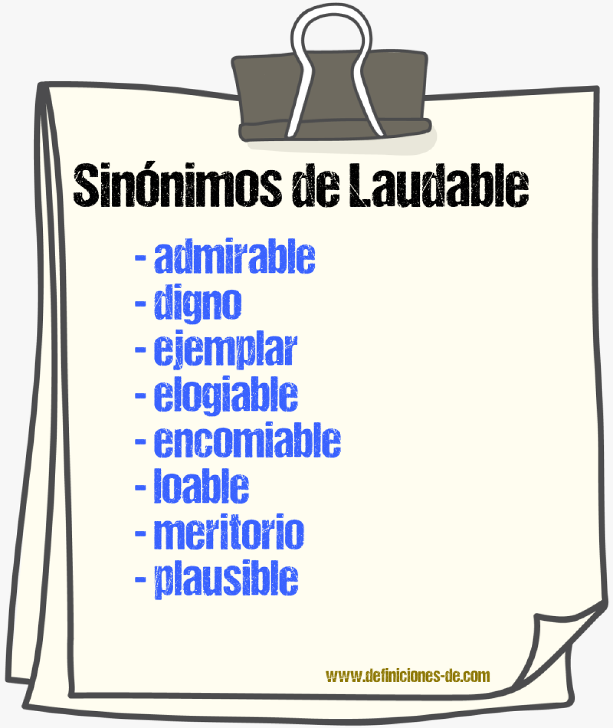 Sinnimos de laudable