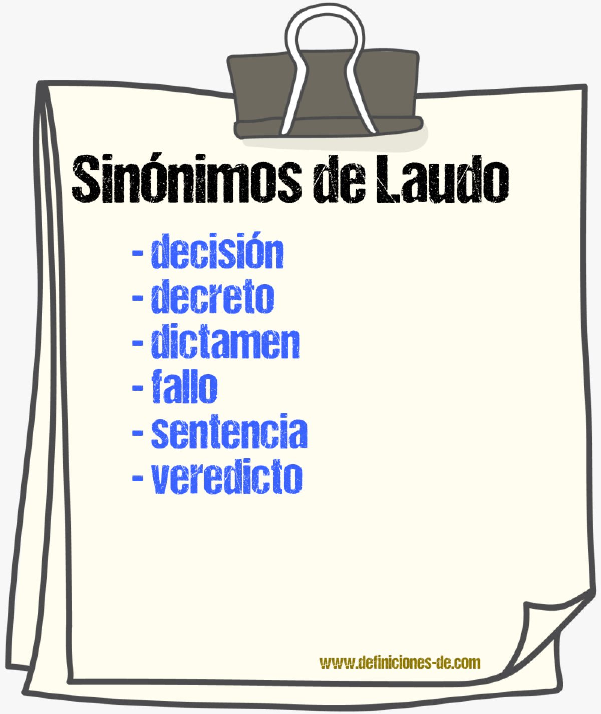 Sinnimos de laudo