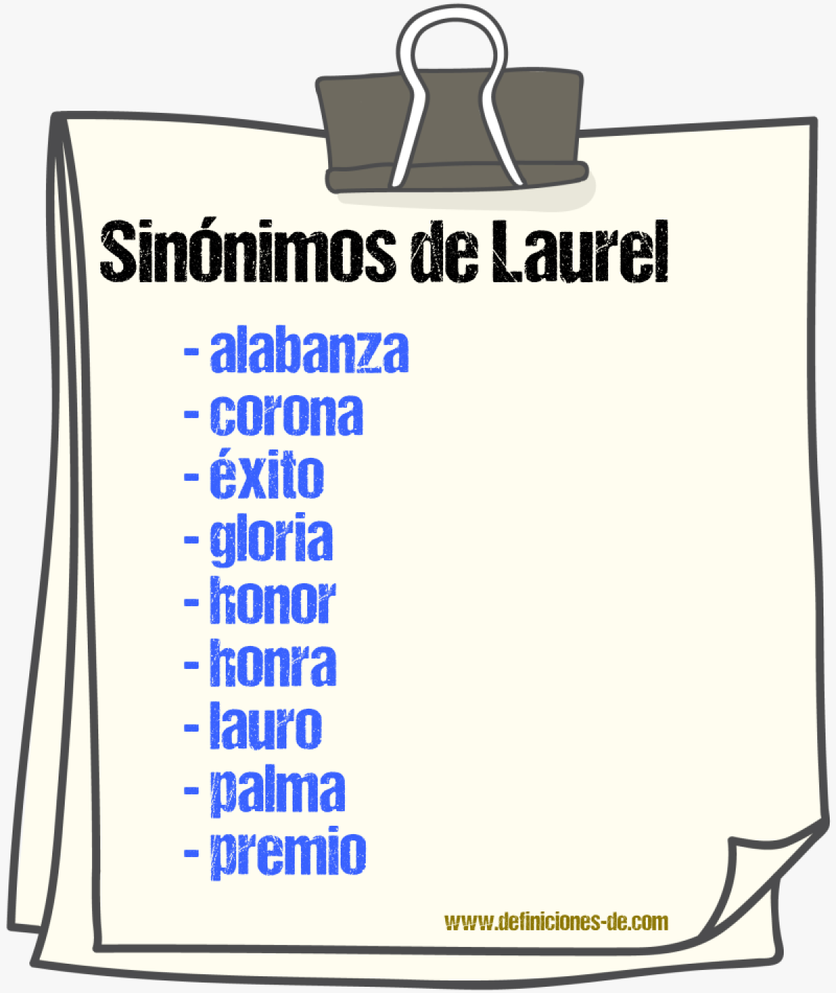 Sinnimos de laurel