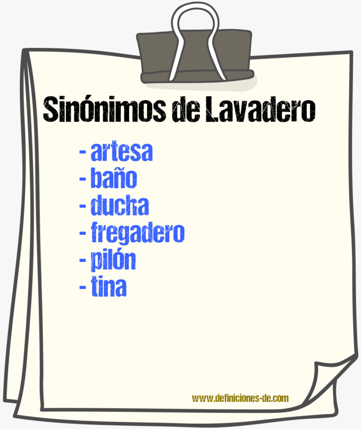 Sinnimos de lavadero