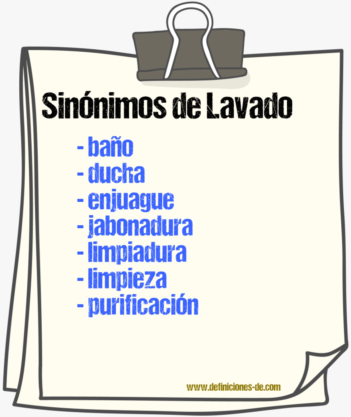 Sinnimos de lavado