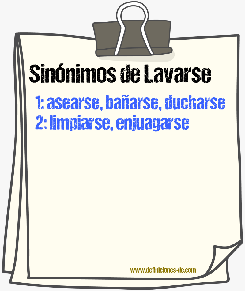 Sinónimos de lavarse
