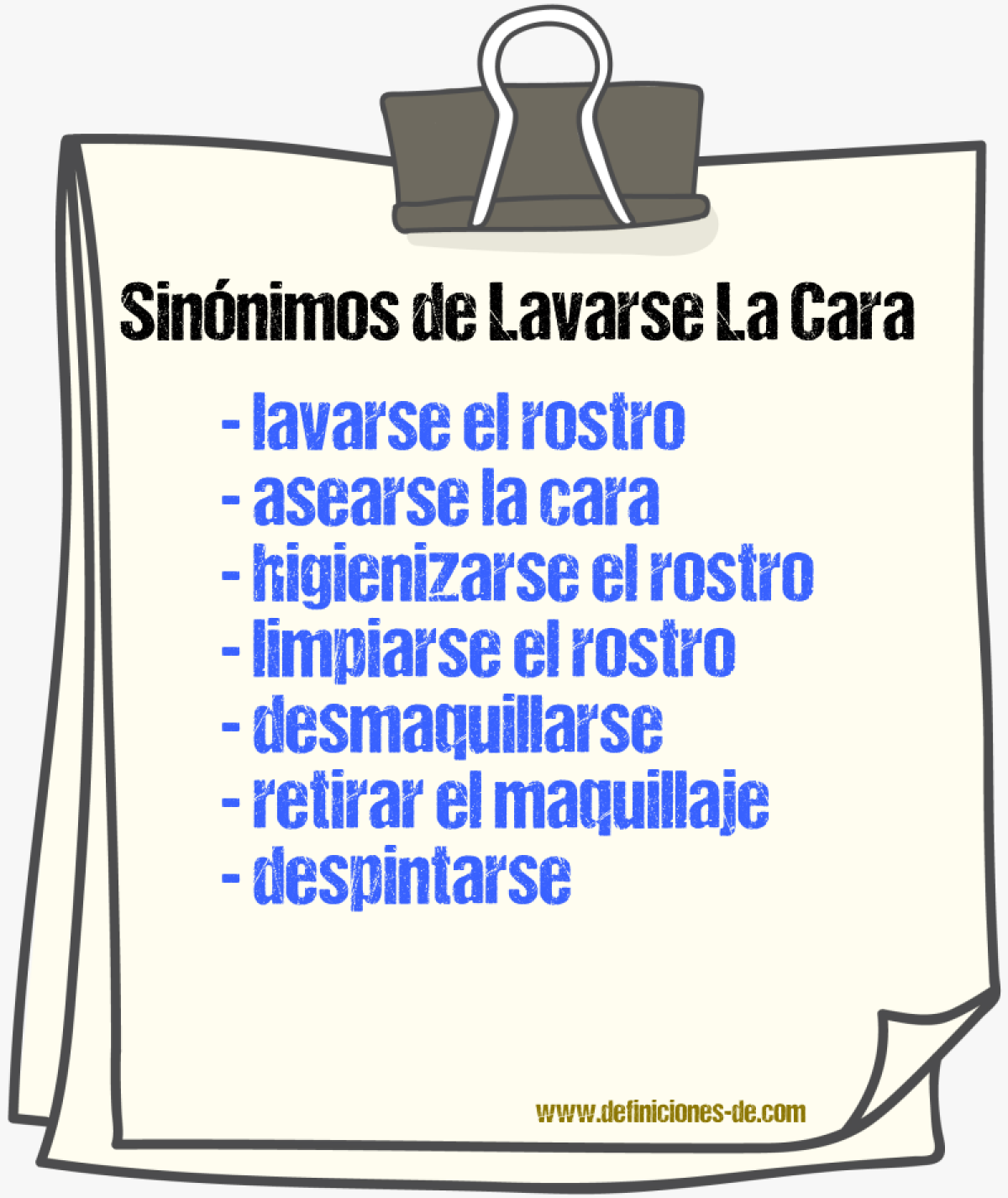 Sinónimos de lavarse la cara