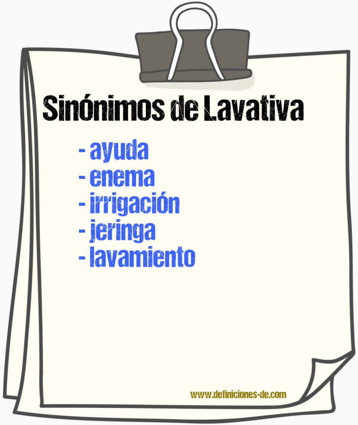 Sinnimos de lavativa