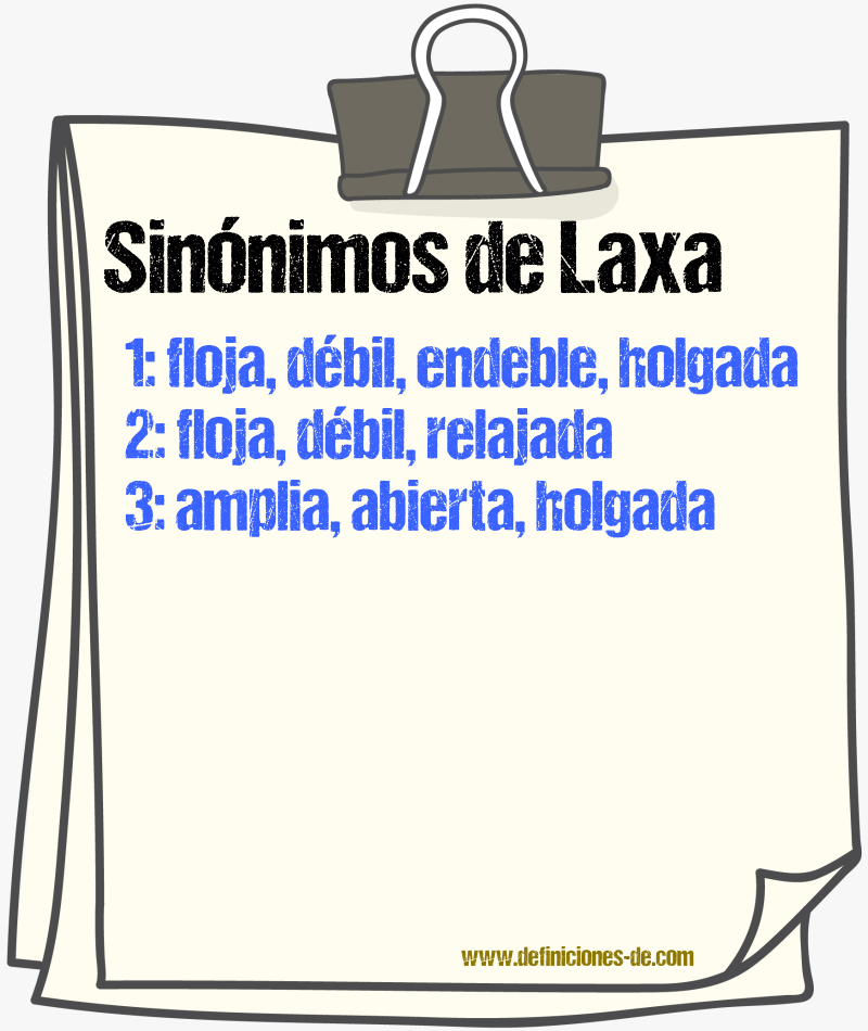 Sinónimos de laxa