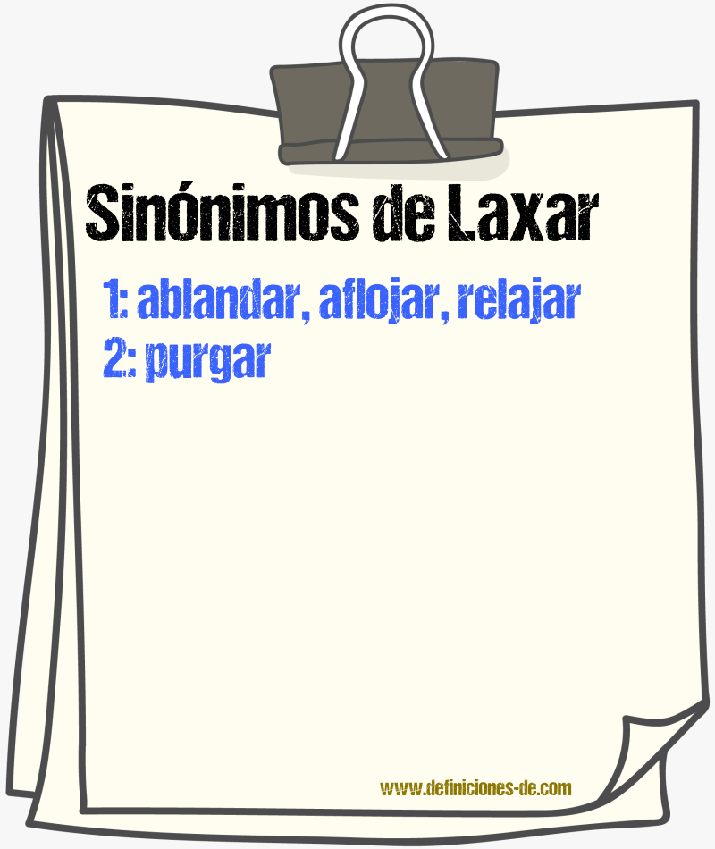 Sinnimos de laxar