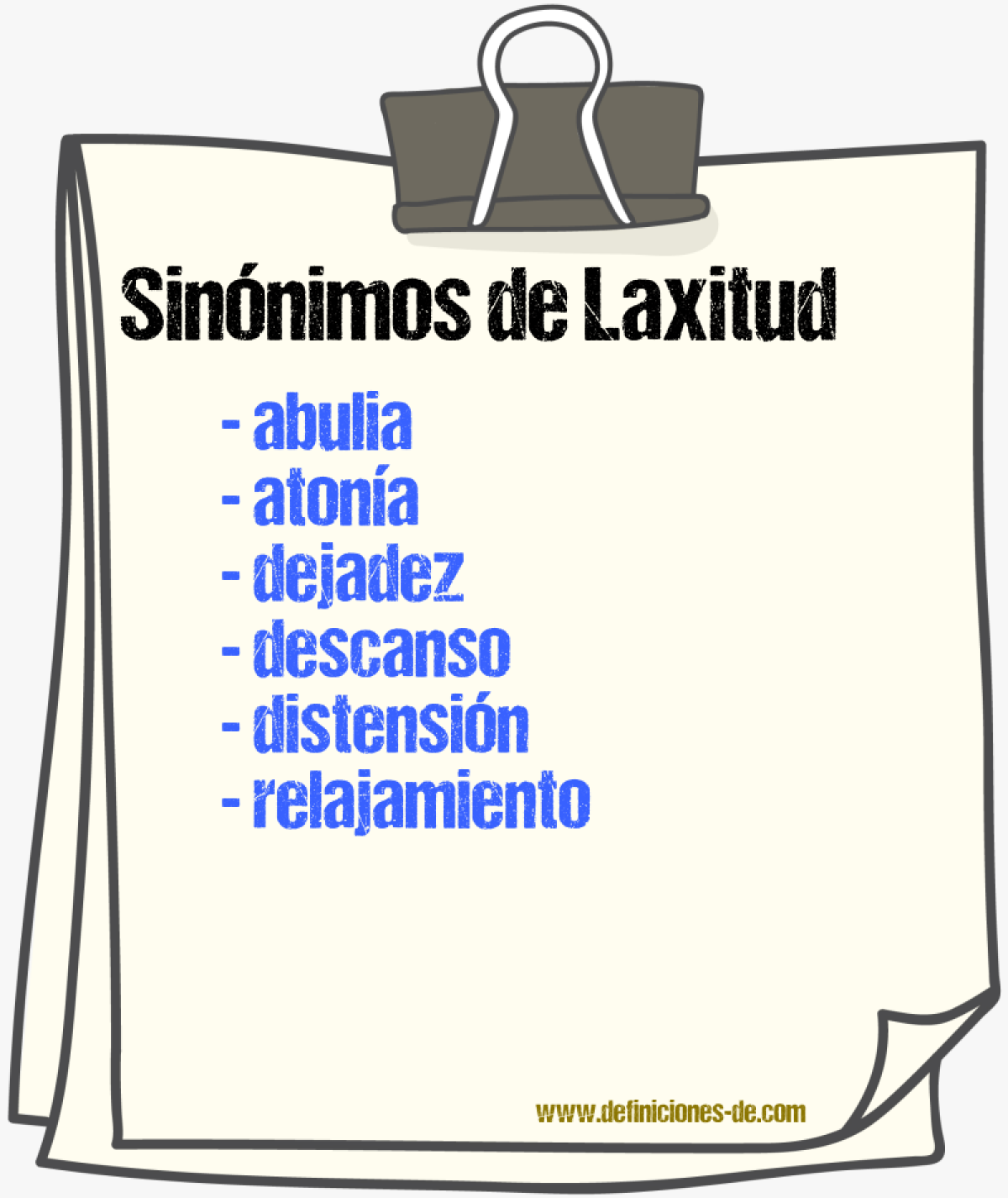 Sinnimos de laxitud