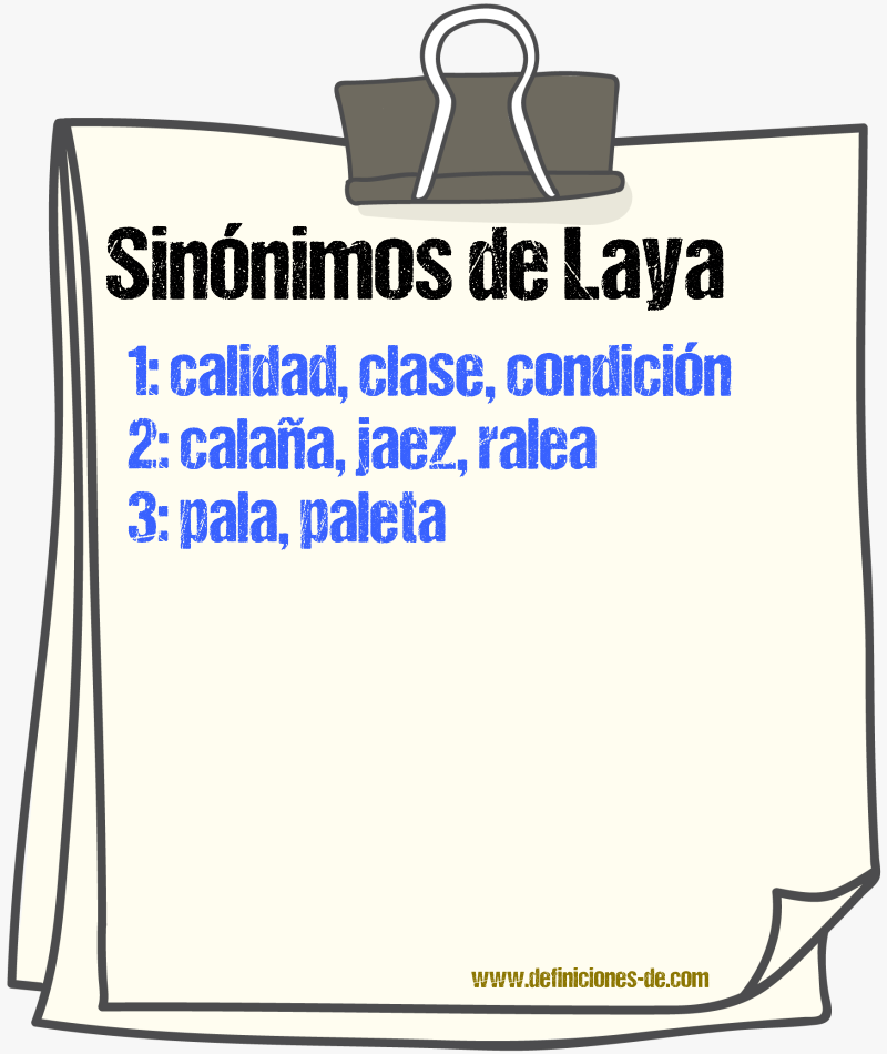 Sinnimos de laya