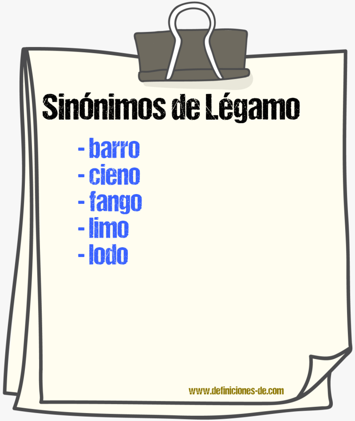 Sinnimos de lgamo