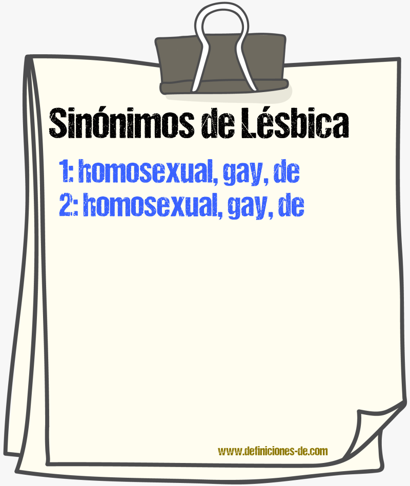 Sinónimos de lésbica