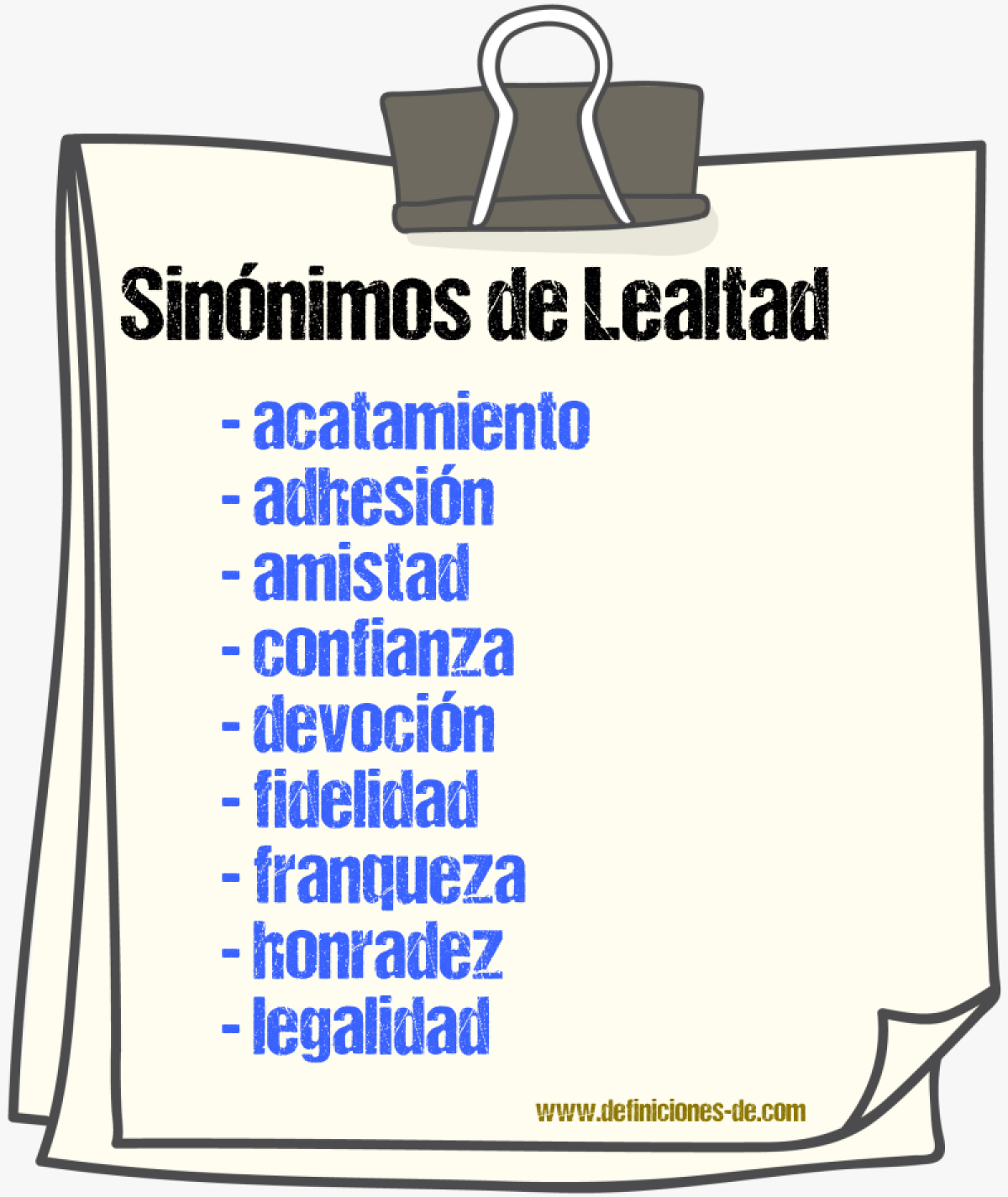 Sinnimos de lealtad