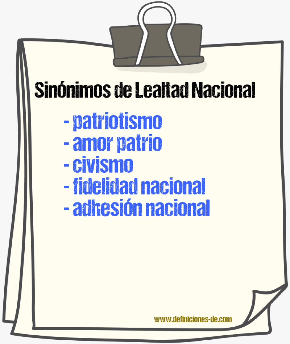 Sinónimos de lealtad nacional