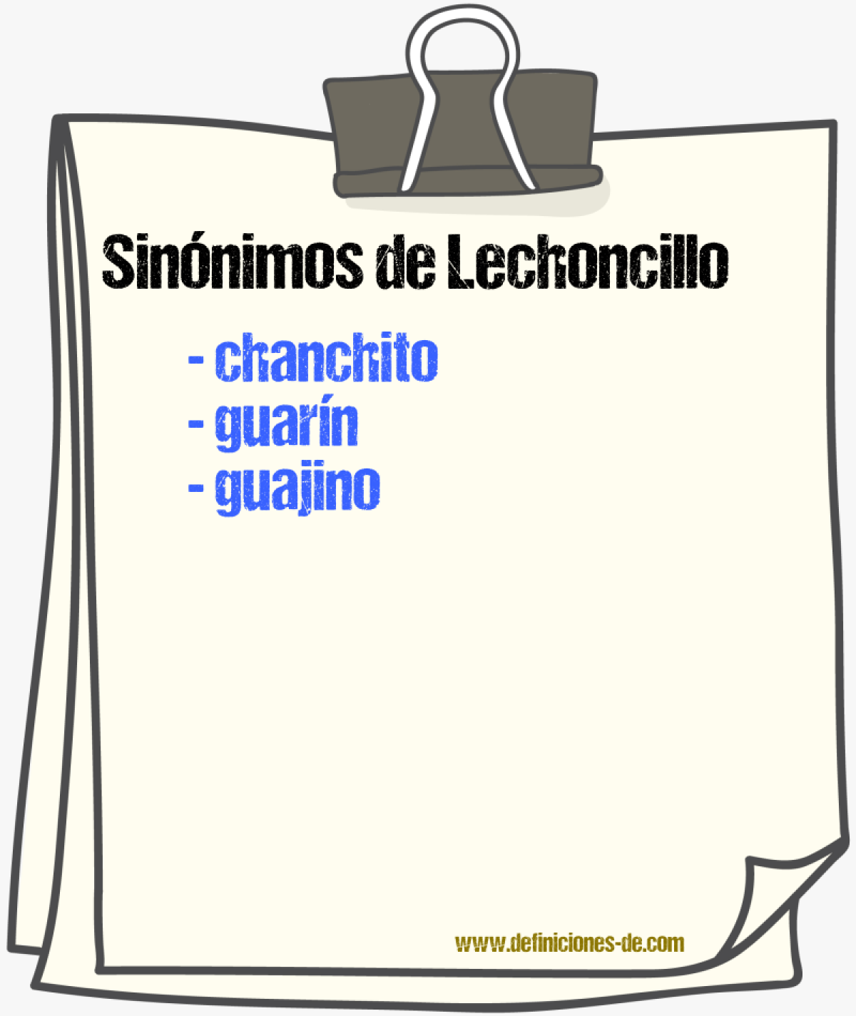 Sinnimos de lechoncillo