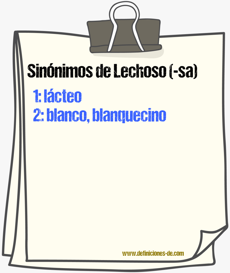 Sinnimos de lechoso