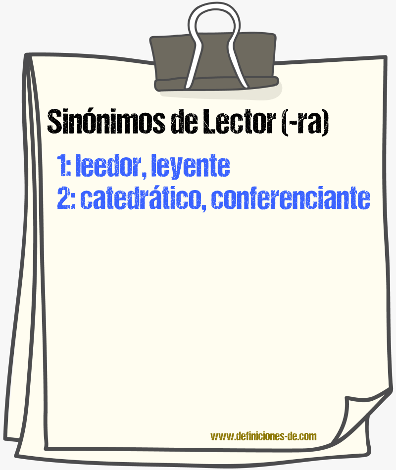 Sinnimos de lector