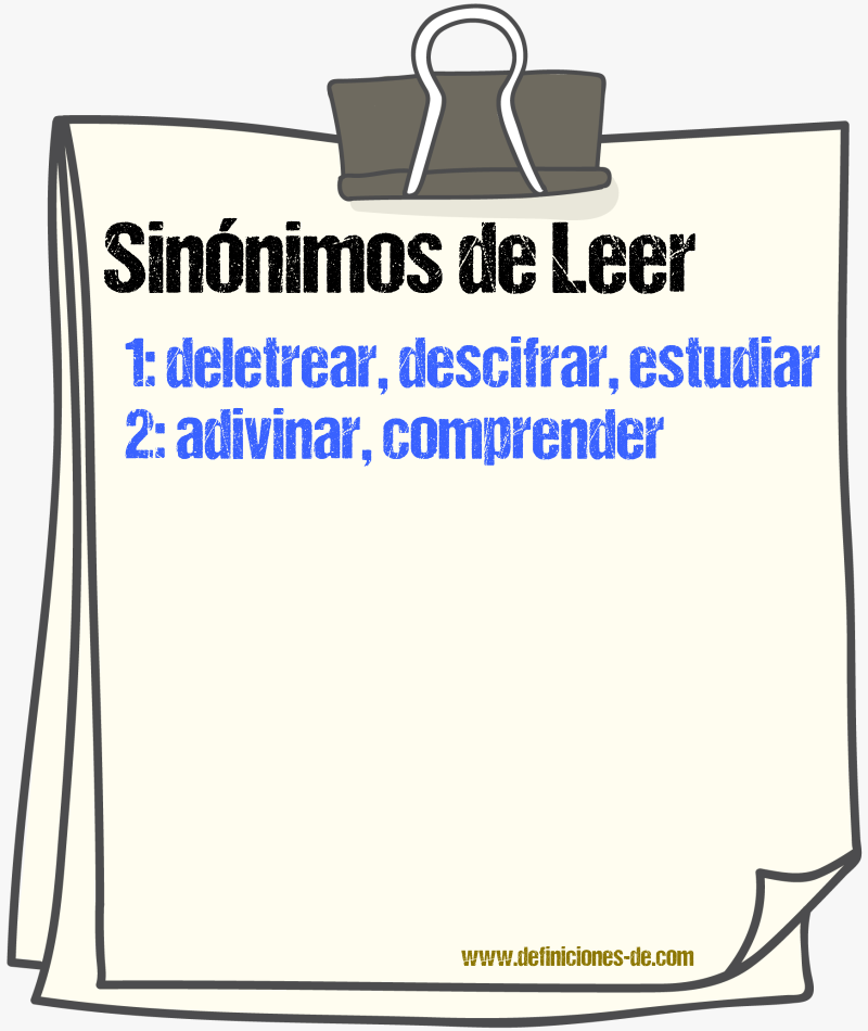 Sinnimos de leer