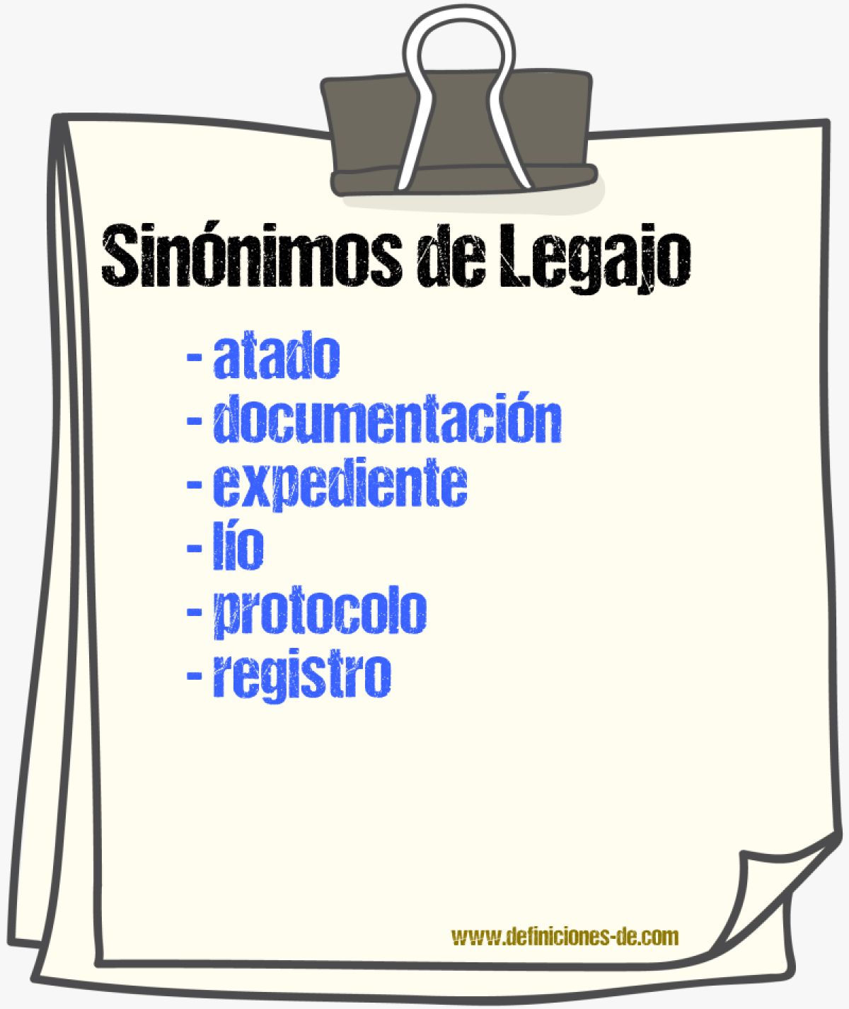 Sinnimos de legajo