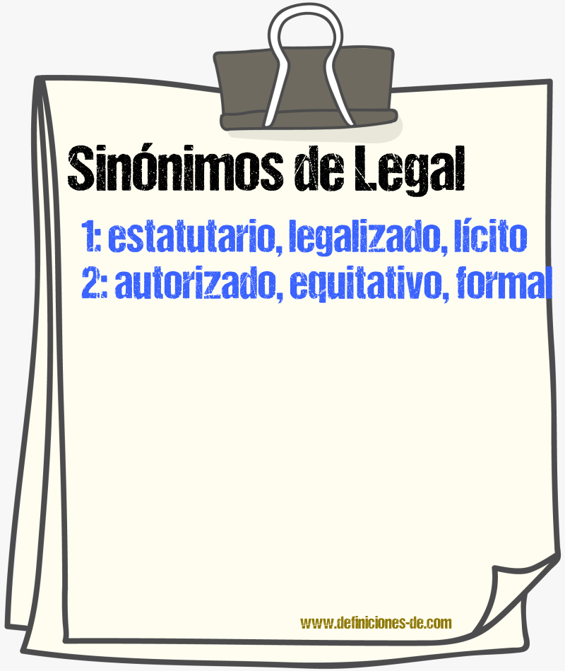 Sinónimos de legal