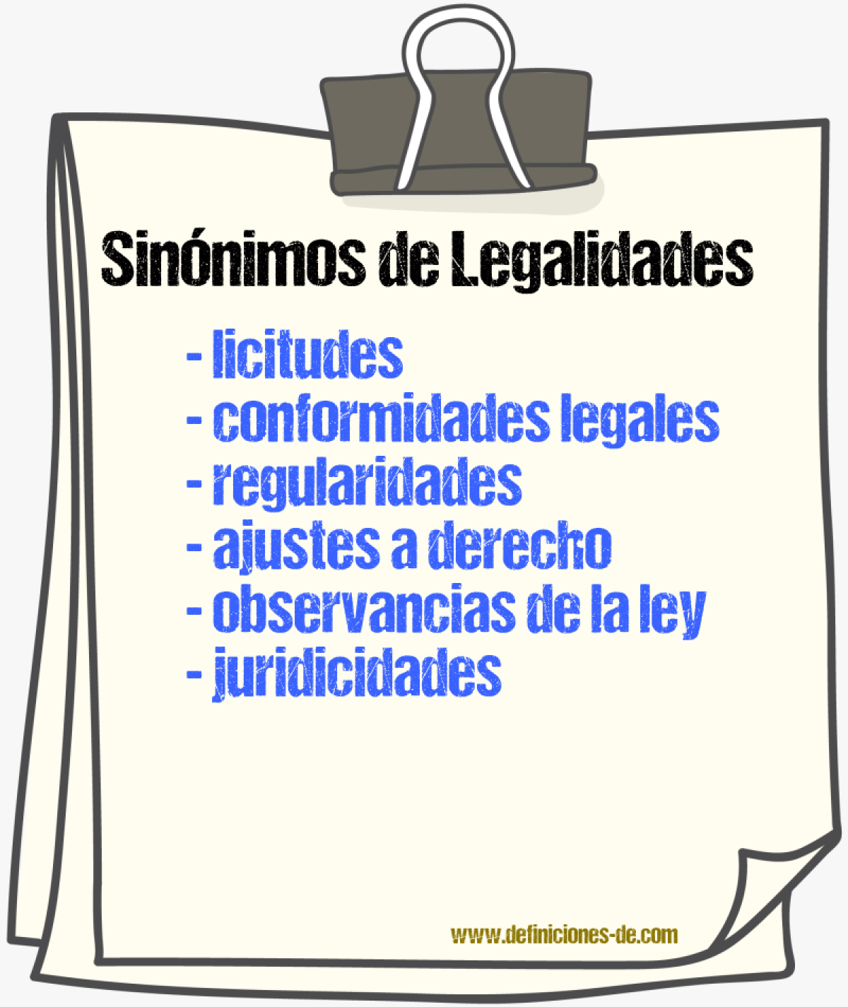 Sinónimos de legalidades