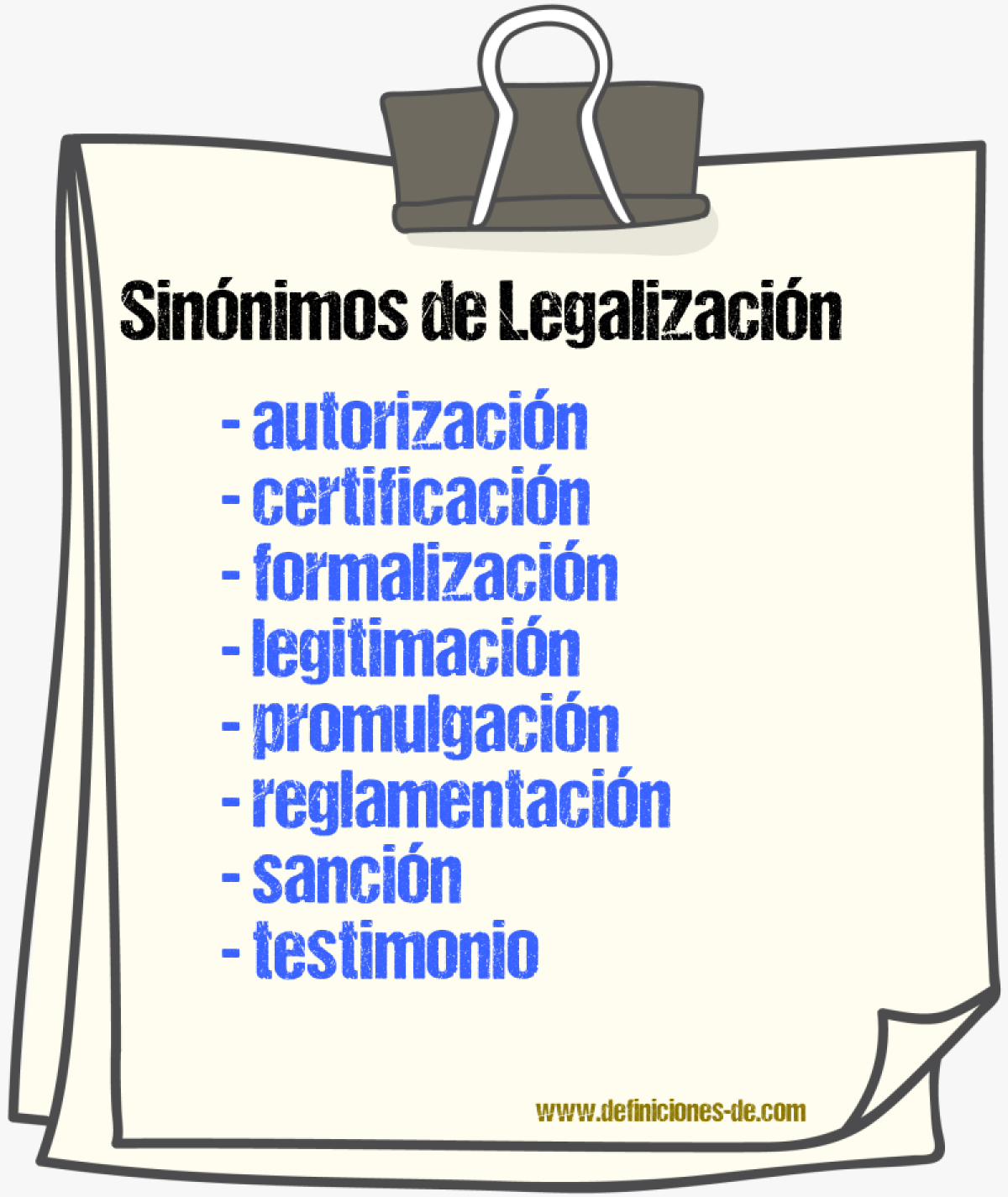 Sinónimos de legalización