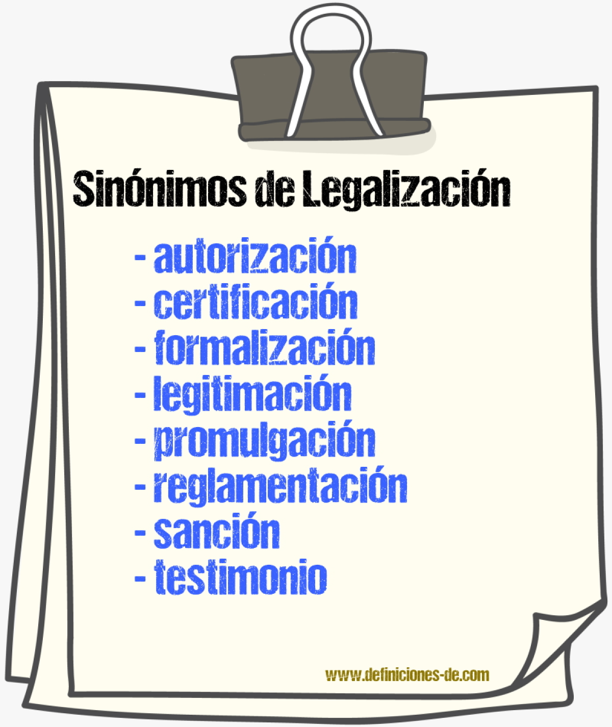 Sinnimos de legalizacin