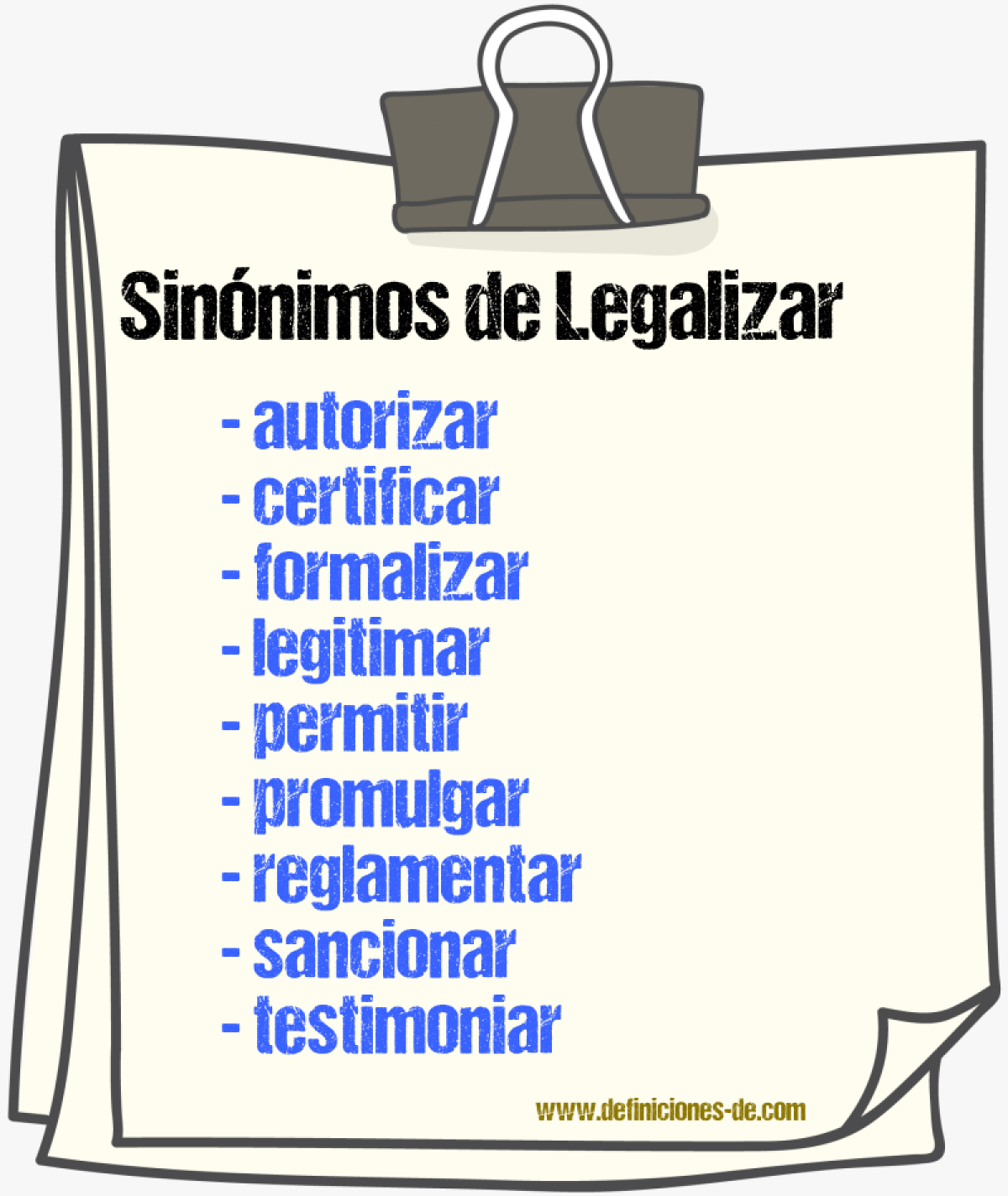 Sinnimos de legalizar