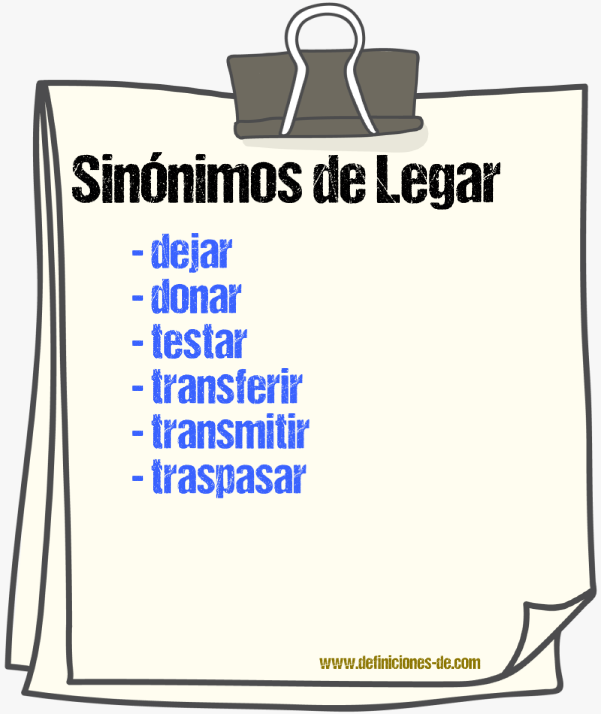 Sinnimos de legar