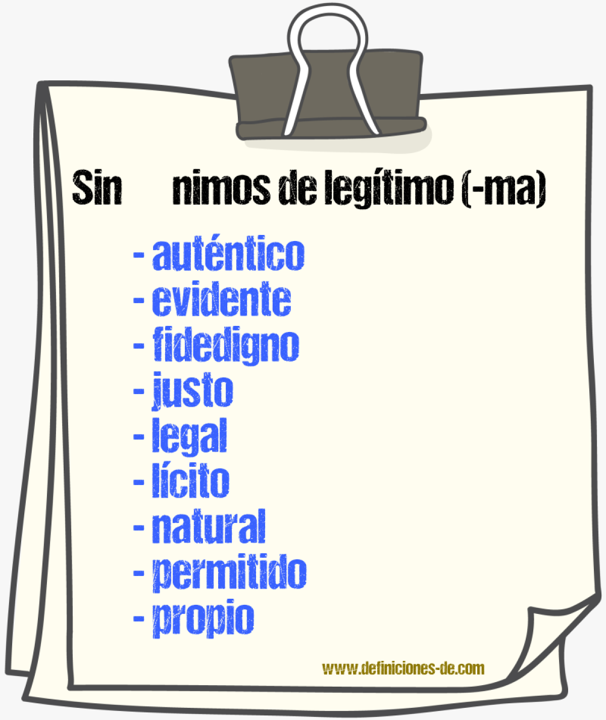 Sinnimos de legtimo