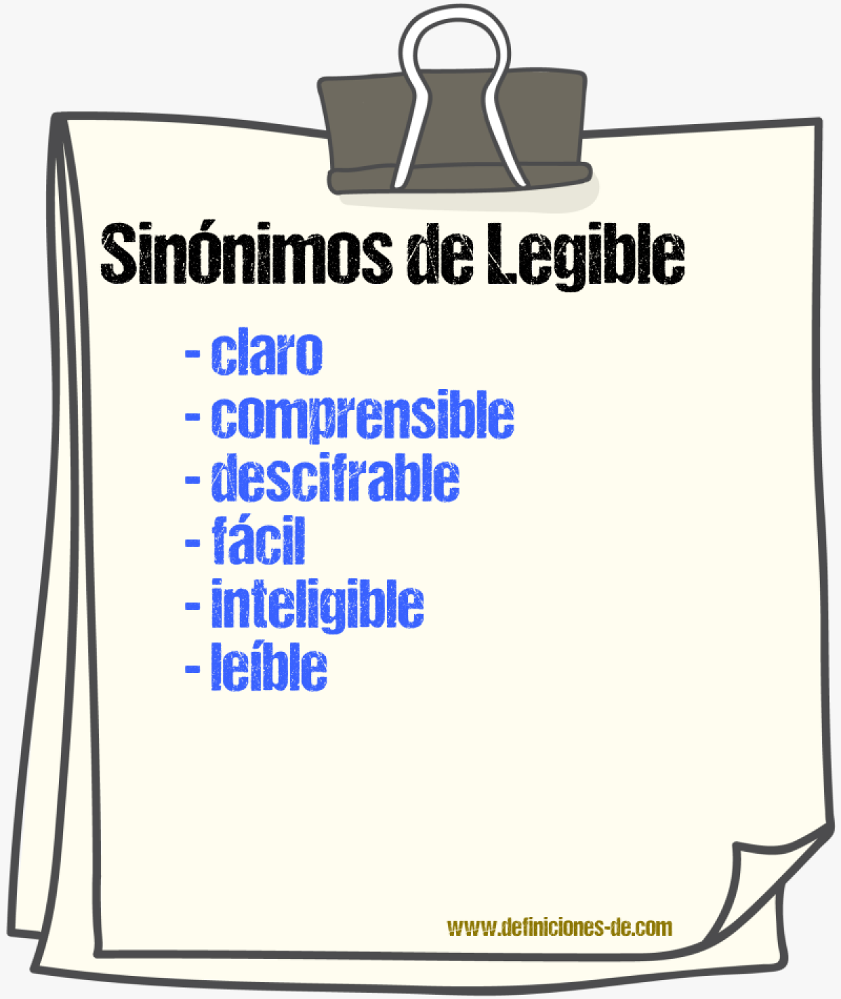 Sinnimos de legible