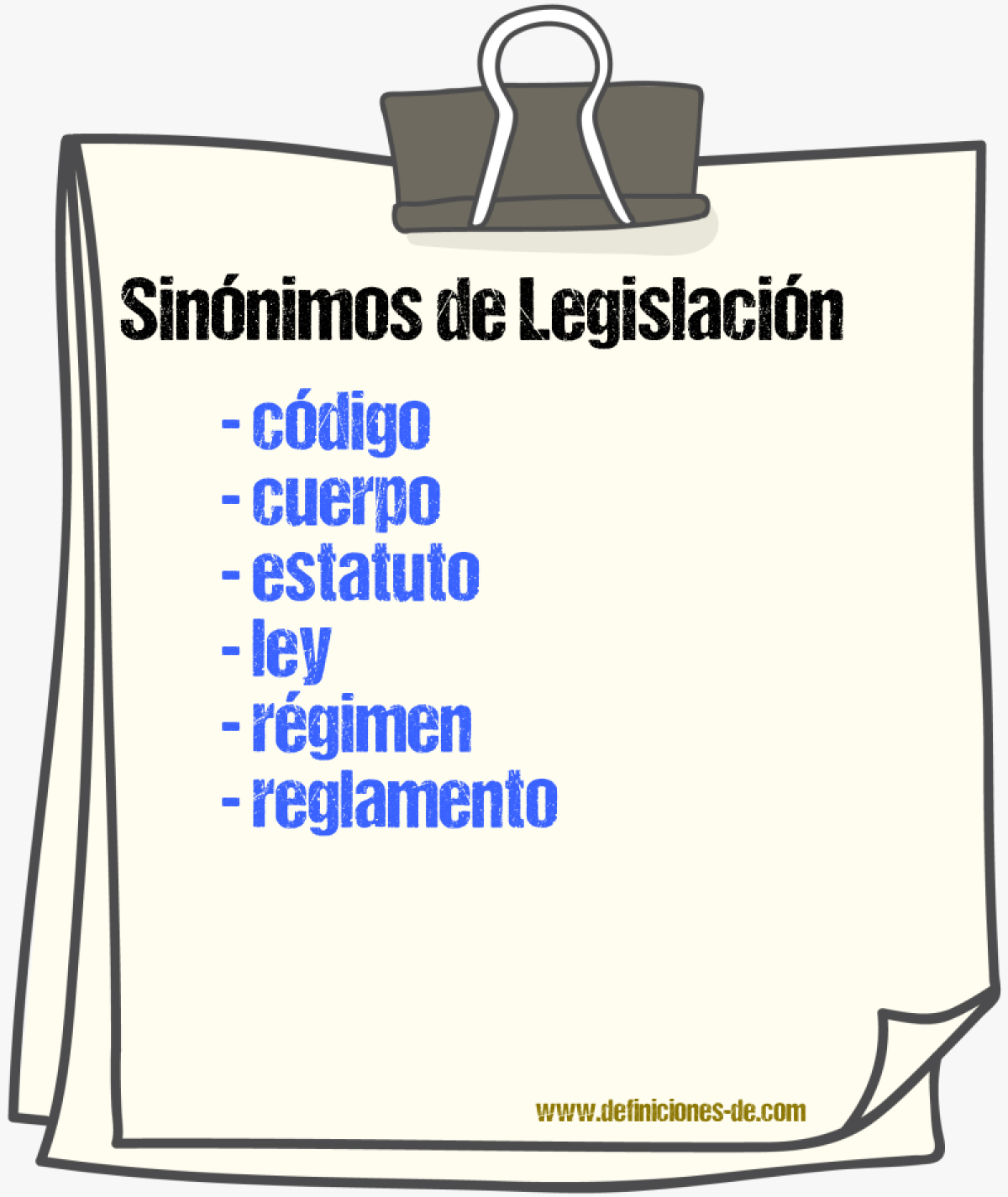Sinónimos de legislación