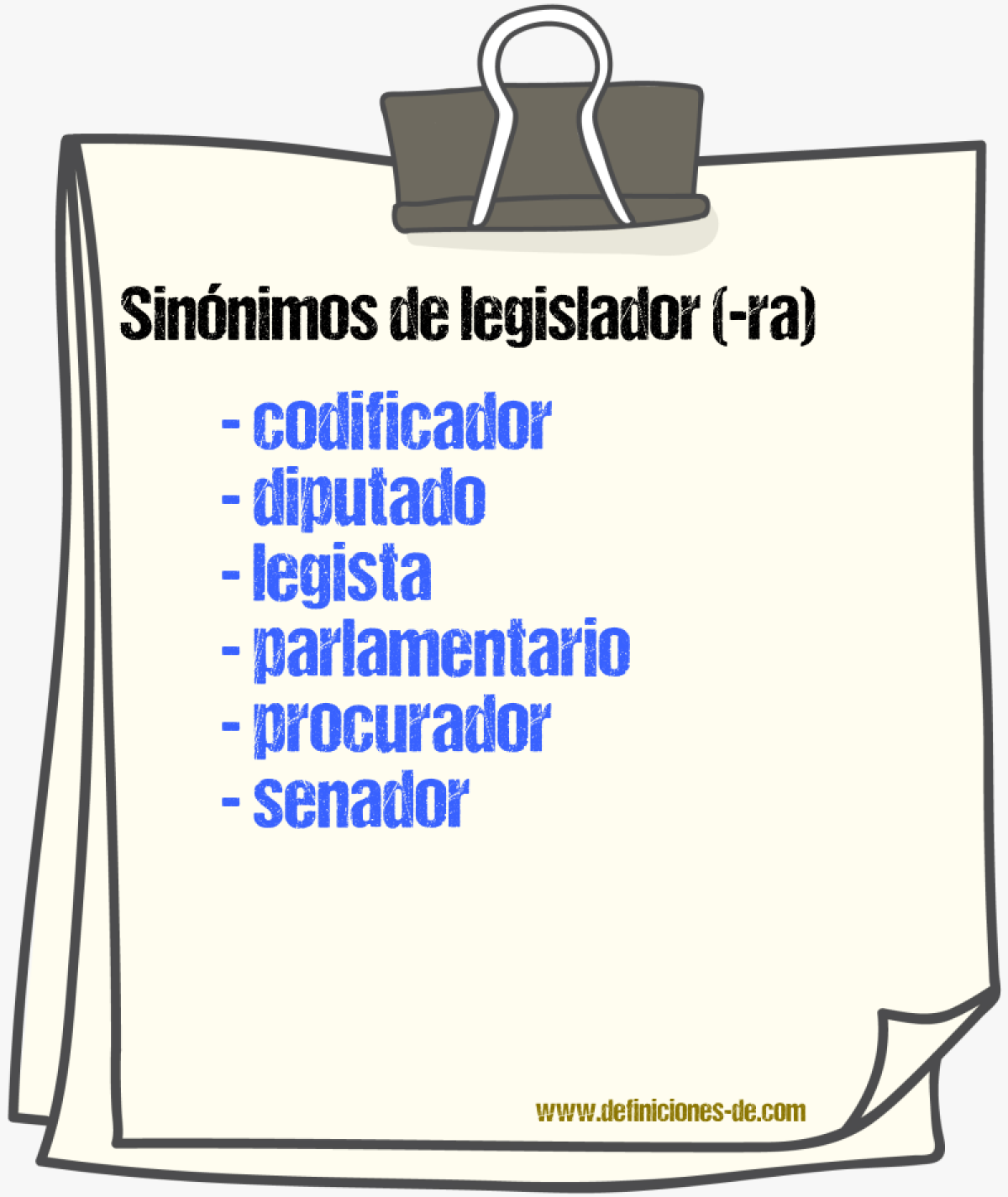 Sinnimos de legislador