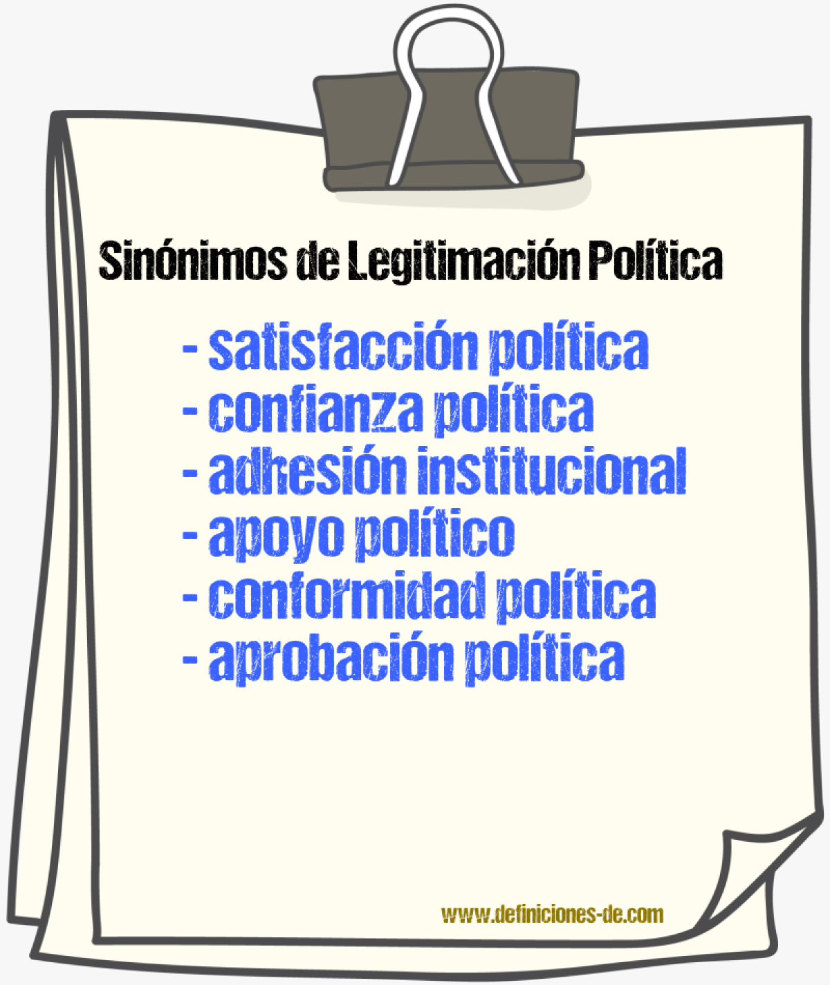 Sinónimos de legitimación política