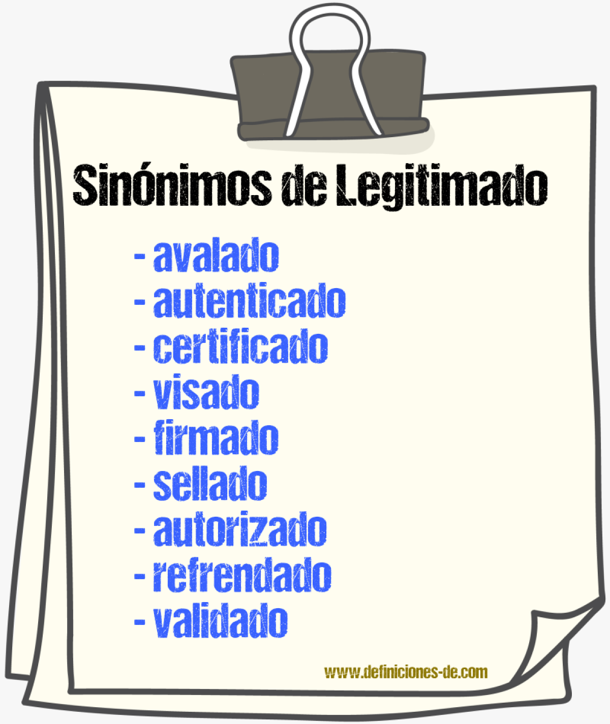 Sinónimos de legitimado