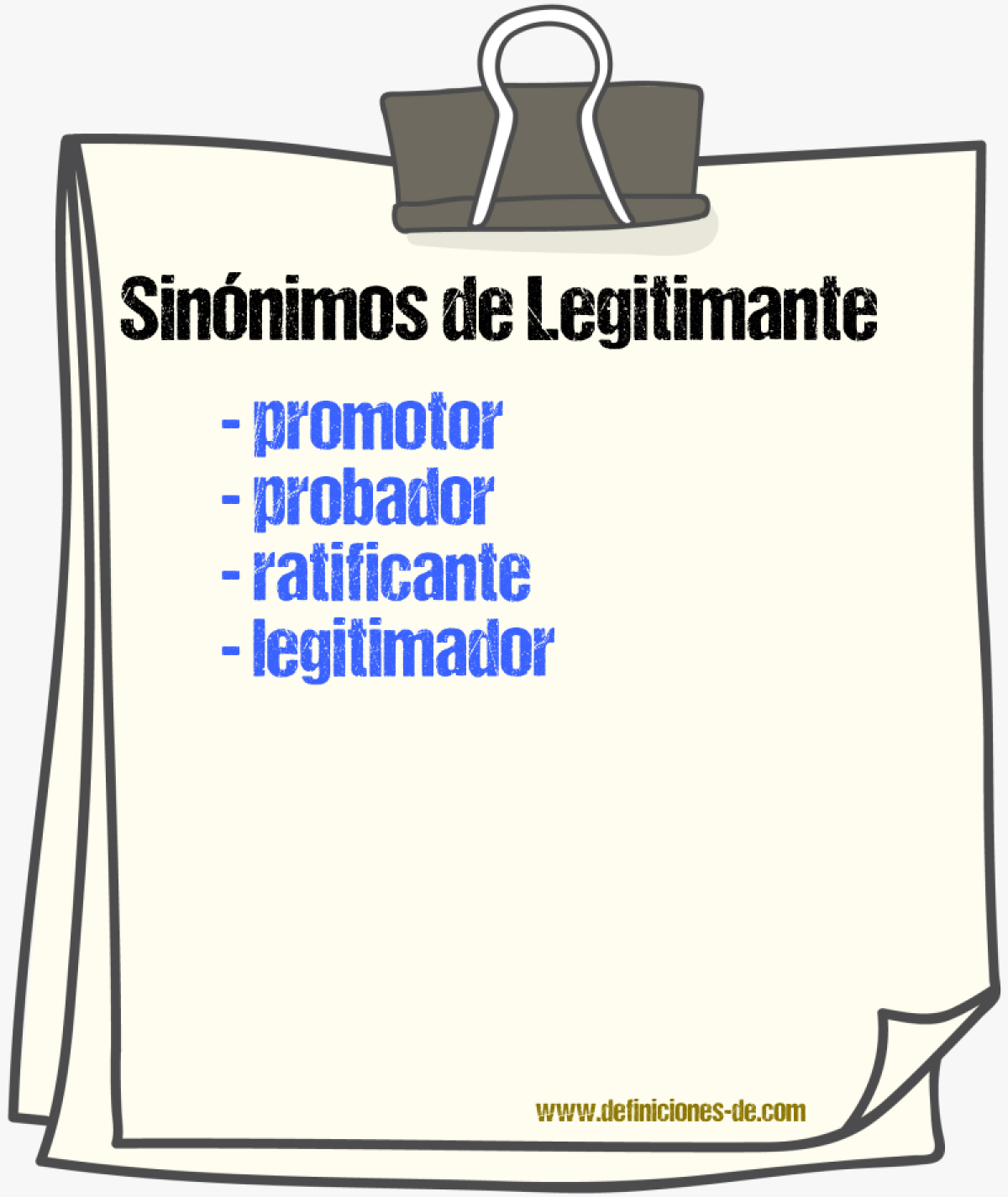 Sinnimos de legitimante