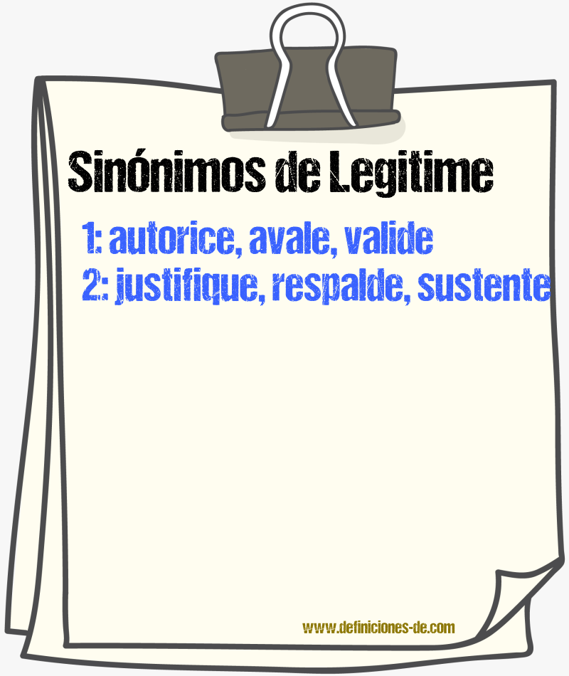 Sinónimos de legitime