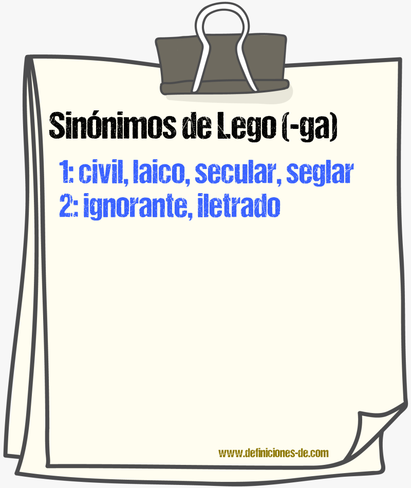 Sinónimos de lego